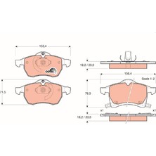 TRW Ön Balata Astra G 1.8 00/05 Astra H 05 > Zafıra 00 > Merıva 03 > Corsa C D 03 > Combo 04 > 9195145-1605957-1605996-1605009