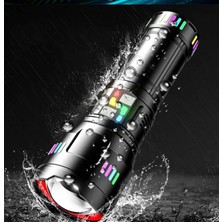 MiraLive Pro F-3002 Alüminyum Tg LED Gece Şeritli Type-C Şarjlı El Feneri