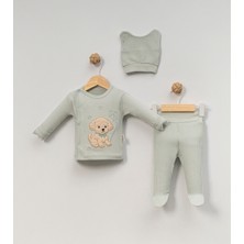 Babycan - Erkek  Peluş Köpekcik 3 Lü Hastane Çıkış Zıbın Seti