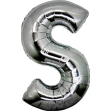 MiraLive S Harf Folyo Balon Gümüş Renk 40 Inç