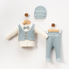 Babycan - Erkek  Yelekli 3 Lü Hastane Çıkış Zıbın Seti