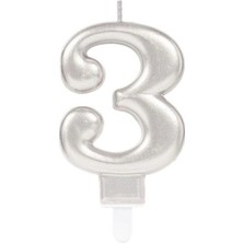 MiraLive 3 Rakamı Mum Gümüş Renk