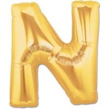 MiraLive N Harf Folyo Balon Altın Renk 40 Inç