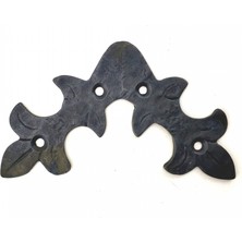 MiraLive Antika Tarz Dekoratif Pirinç Yaprak Gönye - 100X110 Mm, Oksit