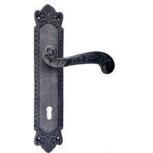 MiraLive Antika Tarz Dekoratif Pirinç Sultan Oda Kapı Kolu - 270X54MM, Oksit