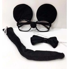 MiraLive Mickey Mouse Gözlüğü Papyonu Kuyruğu Seti