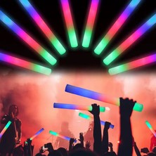 MiraLive LED Işıklı 3 Modlu Kauçuk Işıklı Sünger Parti Çubuk Sopa - 46 cm (6’lı Paket)