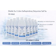 Distile Su 1 Litre Saflaştırılmış Deiyonize Saf Su 10 Adet