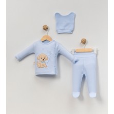 Babycan - Erkek  Peluş Köpekcik 3 Lü Hastane Çıkış Zıbın Seti