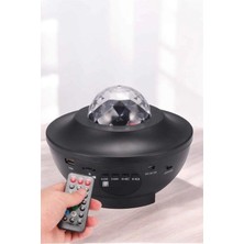 MiraLive Projektör Yıldız Gece Lambası Disko Topu Bluetooth Bağlantılı Taşınabilir Şarjlı