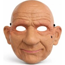 MiraLive Gerçekçi Yaşlı Adam Maskesi – Lateks Görünümlü Plastik Korku Maskesi