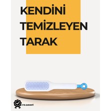 Aksiyon Global Kendi Kendini Temizleyen Saç Tarağı – Anti-Statik, Silikon Uçlu, Abs Malzeme, 22X4 cm - Lisinya