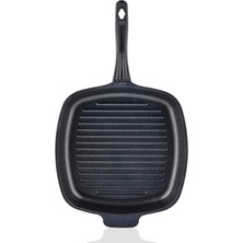 Döküm Kare Izgara Tava, 28 Cm, Dayanıklı ve Şık Mutfak Gereci