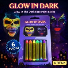 MiraLive Fosforlu Glow Parti Boyası 6’lı – Karanlıkta Parlayan Yüz Boyası