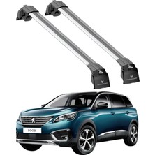 Peugeot 5008 (T87) 2017-2025 Trs-2 Kilitli Sistem Ara Atkı Tavan Barı Gri (2 Adet)