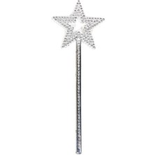 MiraLive Yıldız Model Peri Asası Melek Asası Prenses Asası Metalize Gümüş Renk