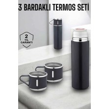 MiraLive Paslanmaz Çelik 3’lü Termos Seti Vakumlu ve 8 Saat Isı Koruma