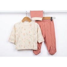 Babycan - Kız  Çiçekli 3 Lü Hastane Çıkış Zıbın Seti