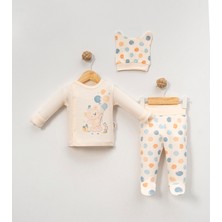 Babycan - Unısex  Balonlu Ayıcık-3 Lü Hastane Çıkış Zıbın Seti