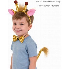 MiraLive Zürafa Kosümü Aksesuar Seti 3 Lü - Taç Papyon Kuyruk