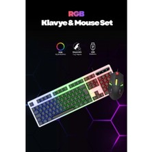 MiraLive Kablolu Işıklı Gaming Standart Türkçe Q Klavye ve Mouse Seti