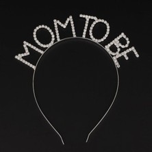 MiraLive Kristal Taşlı Gümüş Renk Mom To Be Tacı Anne Tacı