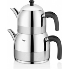 Paslanmaz Çelik Çaydanlık Takımı, Siyah, Şık ve Dayanıklı, TAC-5897