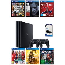 SONY Playstation 4 Pro 1 Tb + 2 Ps4 Kol+ Kol Şarj Standı +25 Dijital Oyunlu(Yazılımsal Kırık V 12.50/52)