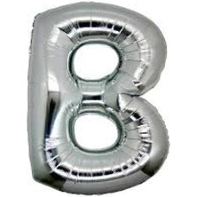 MiraLive B Harf Folyo Balon Gümüş Renk 40 Inç