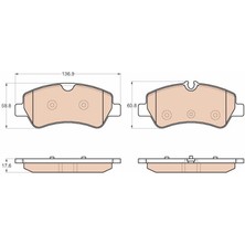 TRW Arka Balata Ford Tourneo Custom-Transıt Custom 2.2 Tdcı 12 > Kablosuz MEBK2J2M008AA-BK212M008AC-BK212M008