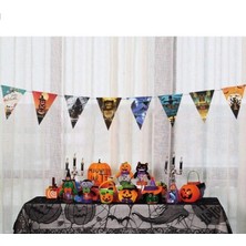 MiraLive Cadılar Bayramı Halloween Flama Bayrak Banner Süs 8 Li 3 Metre