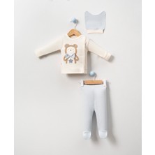 Babycan - Erkek  Süzene Ayı Fiyonklu 3 Lü Hastane Çıkış Zıbın Seti