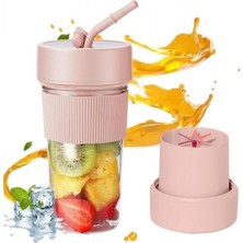 MiraLive Mini Taşınabilir Mikser 350 ml Smoothie Makinesi Meyve Sıkacağı Şarj Edilebilir Blender Pembe