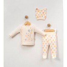 Babycan - Unısex  Balonlu Ayıcık-3 Lü Hastane Çıkış Zıbın Seti