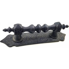 MiraLive Antika Tarz Dekoratif Pirinç Ağır Kapı Çekme Kolu - 280X65 Mm, Oksit