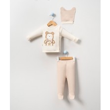 Babycan - Erkek  Süzene Ayı Fiyonklu 3 Lü Hastane Çıkış Zıbın Seti