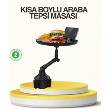 MiraLive Araç Bardaklık Tepsisi 360° Dönebilen Kol Ayarlı Geniş Yemek Alanlı