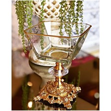 6'lı Metal Ayaklı Gold Detaylı Magnolia Kase ve Dondurma Şekerlik Seti