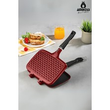 Vento Döküm Ocak Üstü Tost Makinesi Kırmızı, Şık ve Pratik Kullanım