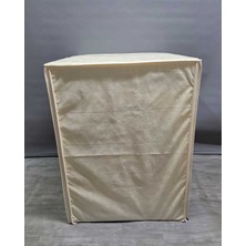 Başak Ev Tekstili Krem Çiçek Desenli Polyester Kumaş Çamaşır Makinesi Örtüsü – Leke Tutmaz, Su Geçirmez Modern Tasarım