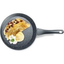 Gri Döküm Granit Krep Tavası 26 Cm, Dayanıklı ve Şık Mutfak Aracı