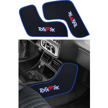 Ulus Tekstil Tofaş / Şahin / Doğan / Kartal Mavi Kenar Torpido Orta Konsol Yan Koruma Halısı - Nakış Işlemeli