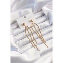 Tiklad 316L Çelik Altın Renk Italyan Model Topçuk Küpe