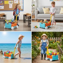 BURADABULDUN Çek Çek Arabam Oyuncak - Çocuk Taşıma Arabası (Kolay Montajlı)