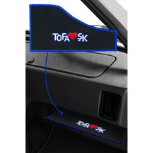 Ulus Tekstil Tofaş / Şahin / Doğan / Kartal Mavi Kenar Torpido Alt Sehpa Koruma Halısı | Nakışlı Halı Koruma