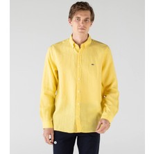 Lacoste Erkek Regular Fit Düğmeli Yaka Keten Gömlek