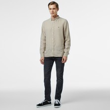 Lacoste Erkek Regular Fit Düğmeli Yaka Keten Gömlek