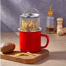 Emaye Derin Kızartma Tavası, 12CM, Sağlıklı ve Dayanıklı Için Ideal