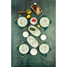 10 Parça Mimoza Kahvaltı Takımı Seti, Lüx Sunum Tabağı ile Şık Kahvaltı