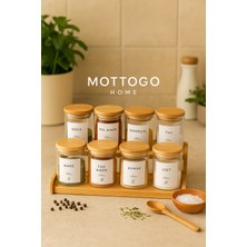 8'li Vakumlu Baharatlık Seti, Bambu, 200 Ml, 2 Katlı Standli
